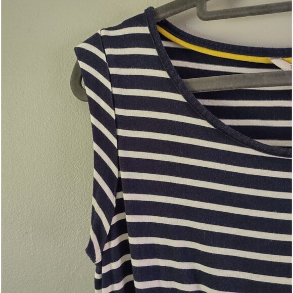 Boden Blackberry Navy White Striped Soft Jersey Dress Womens 6 R Pockets Casual - Picture 3 of 6